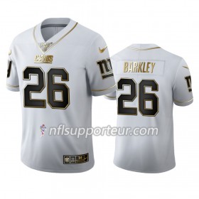 Maillot Homme New York Giants Saquon Barkley 26 Nike Blanc Golden Edition 100th